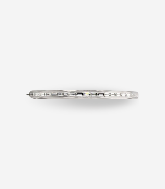Enigma Diamond Baguette Bangle White Gold