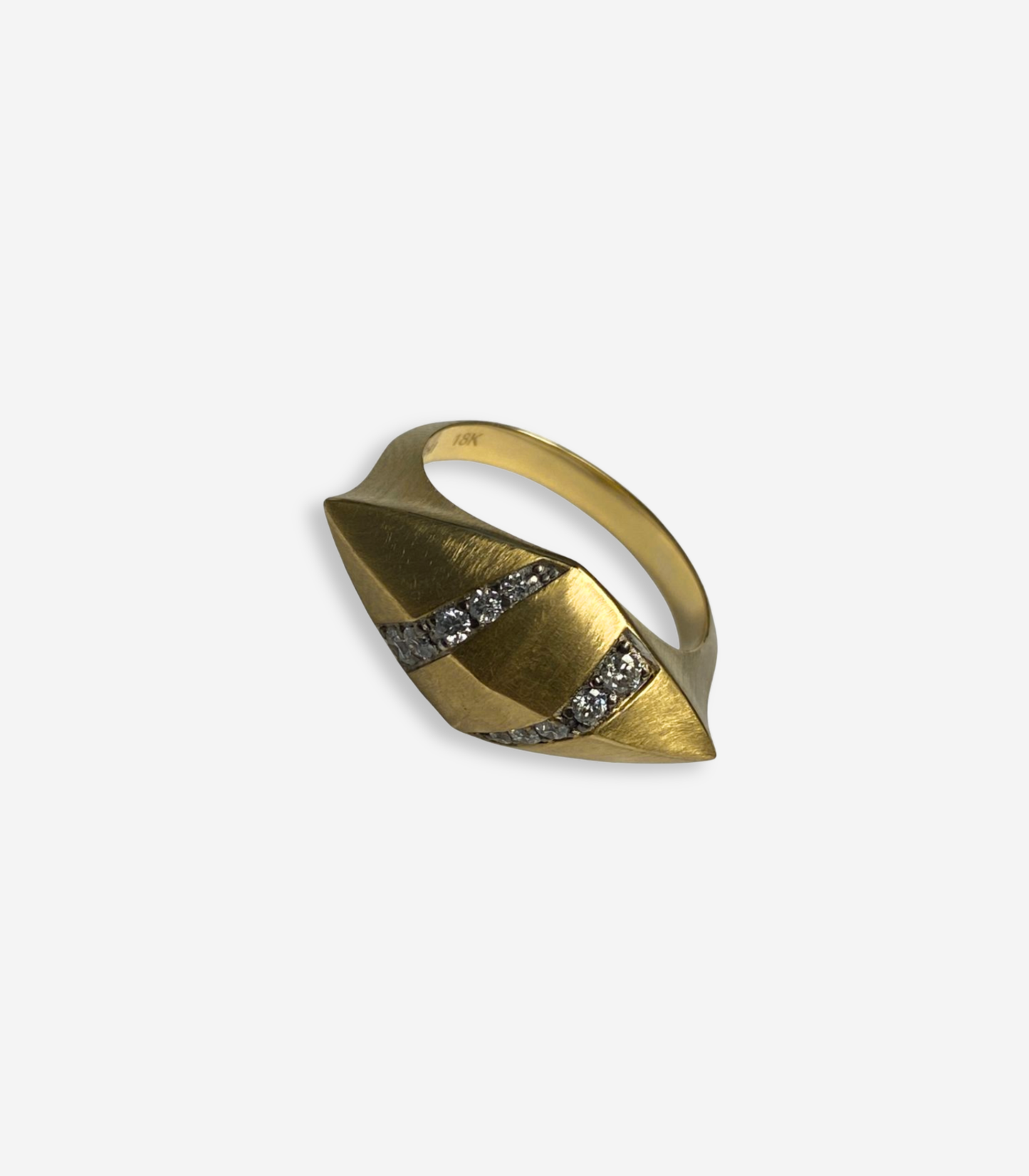 Yin-Yang Pyramid Gold Ring