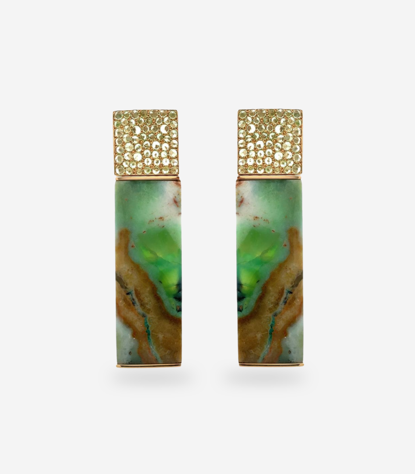 Opalwood & Tsavorite Earrings