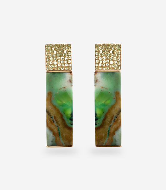 Opalwood & Tsavorite Earrings