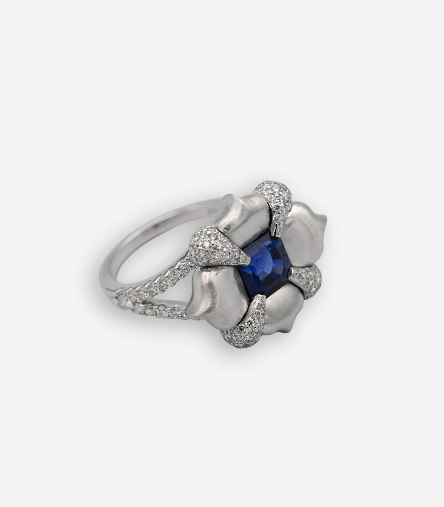 Blue Sapphire & Diamond Ring