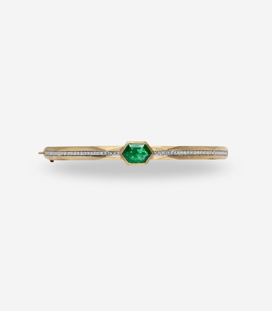 Enigma Hexagon Emerald Bangle