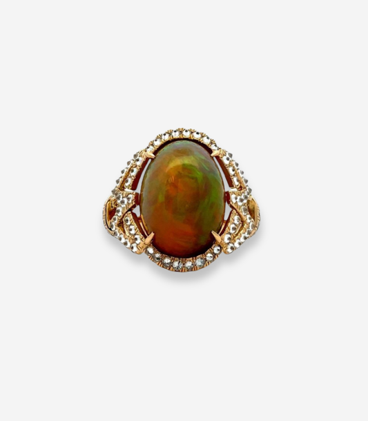 Opal & Diamond Ring