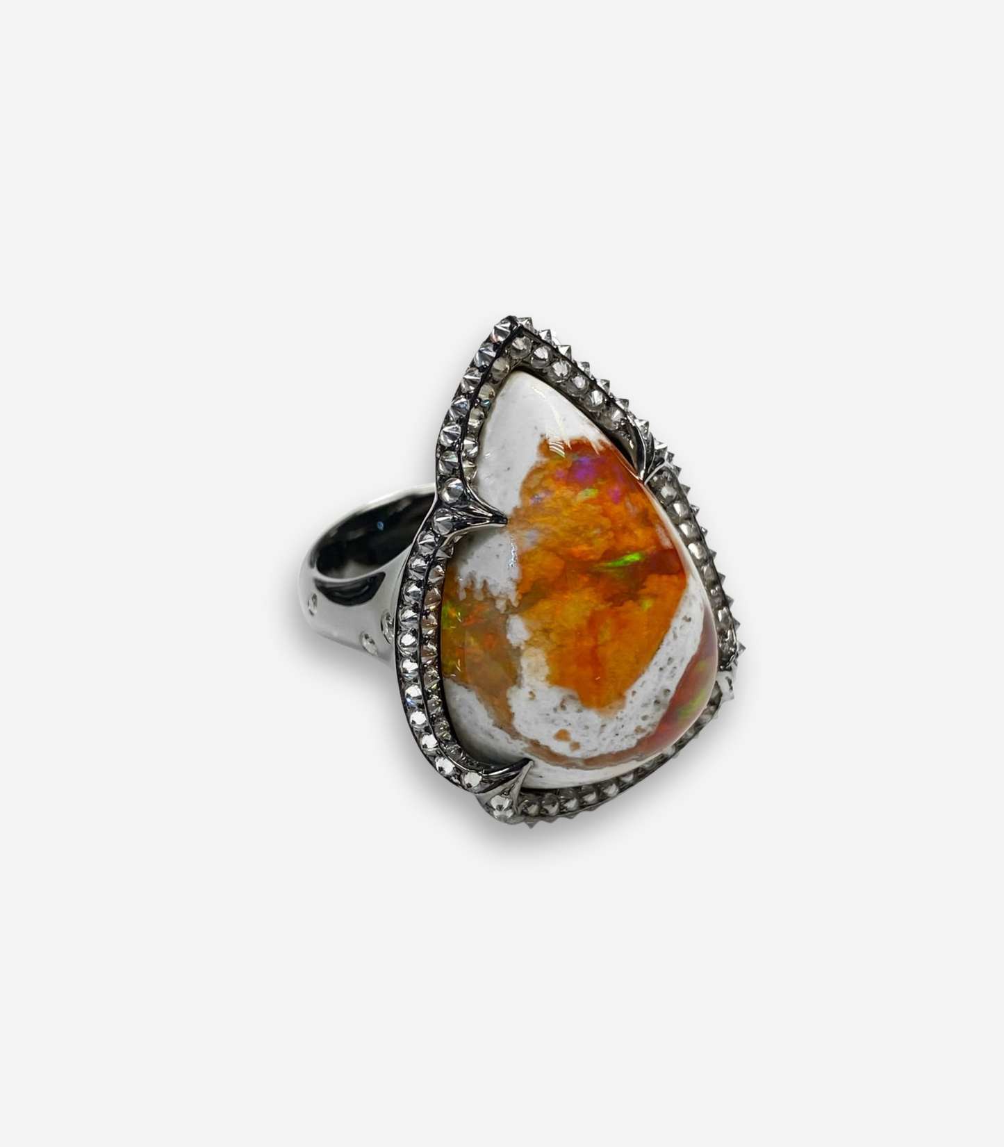 Fire Opal Matrix Ring