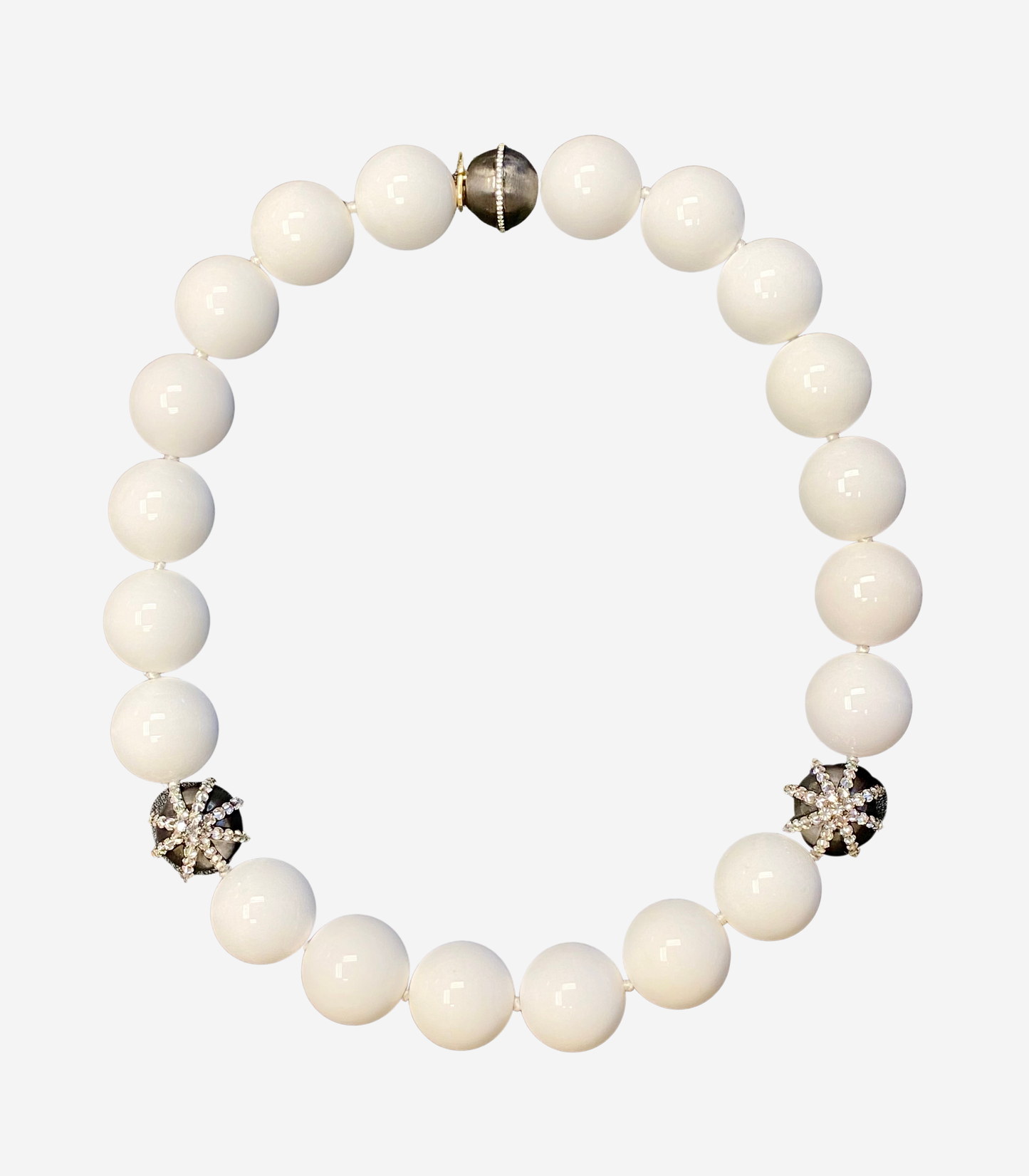 White Agate Necklace 20mm