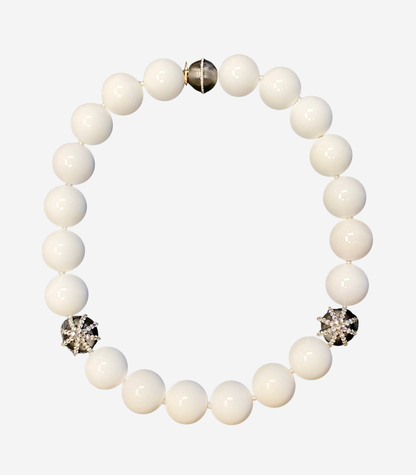 White Agate Necklace 20mm