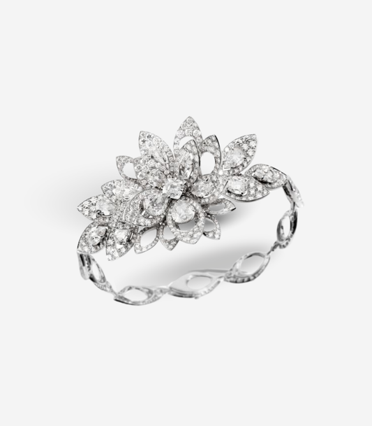 Lotus Flower Diamond Bracelet