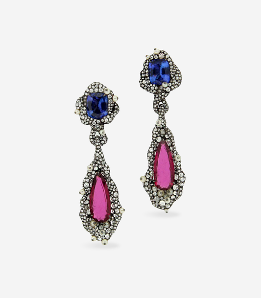 Tanzanite & Rubellite Earrings