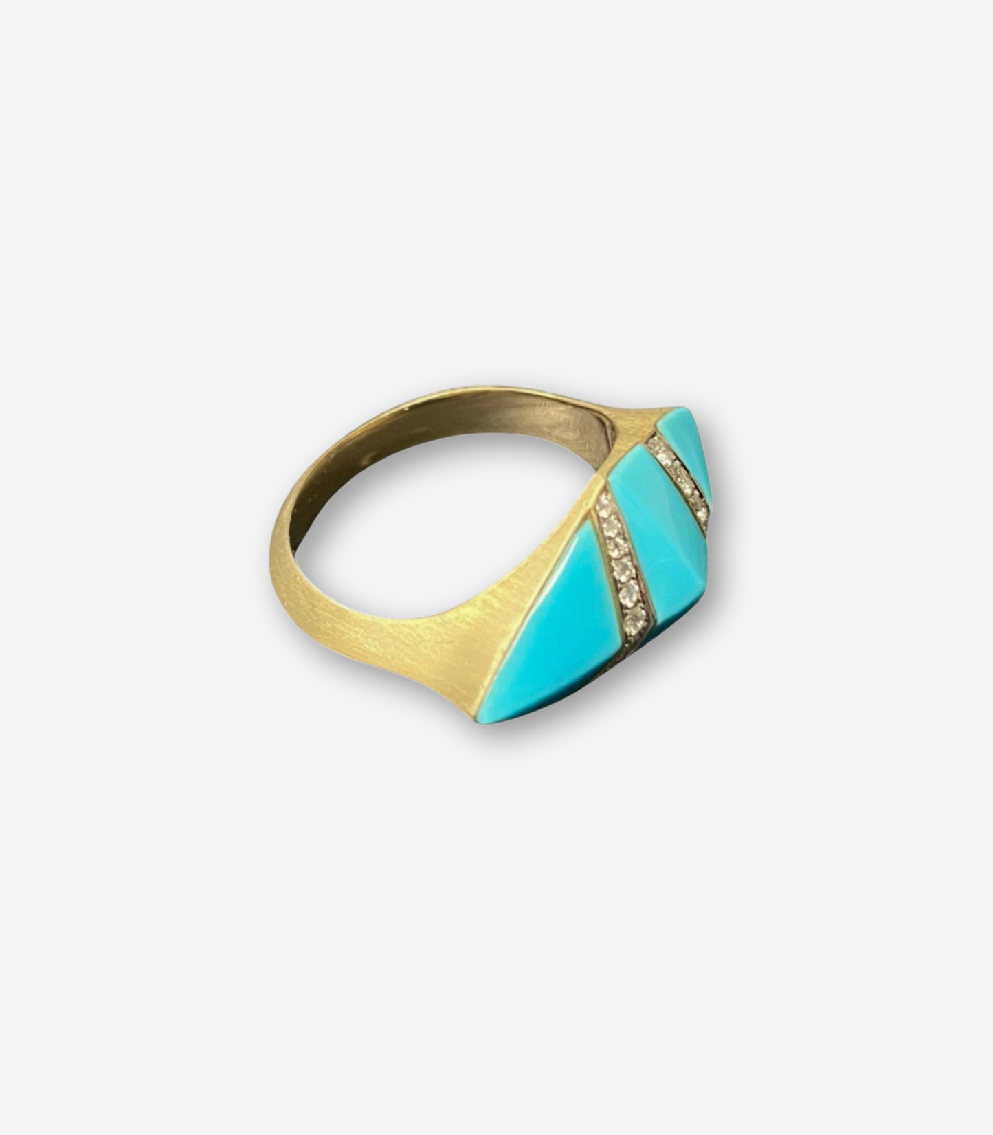 Yin-Yang Pyramid Turquoise Ring