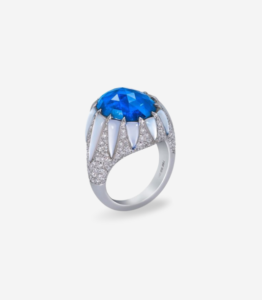 Blue Sapphire & Diamond Ring
