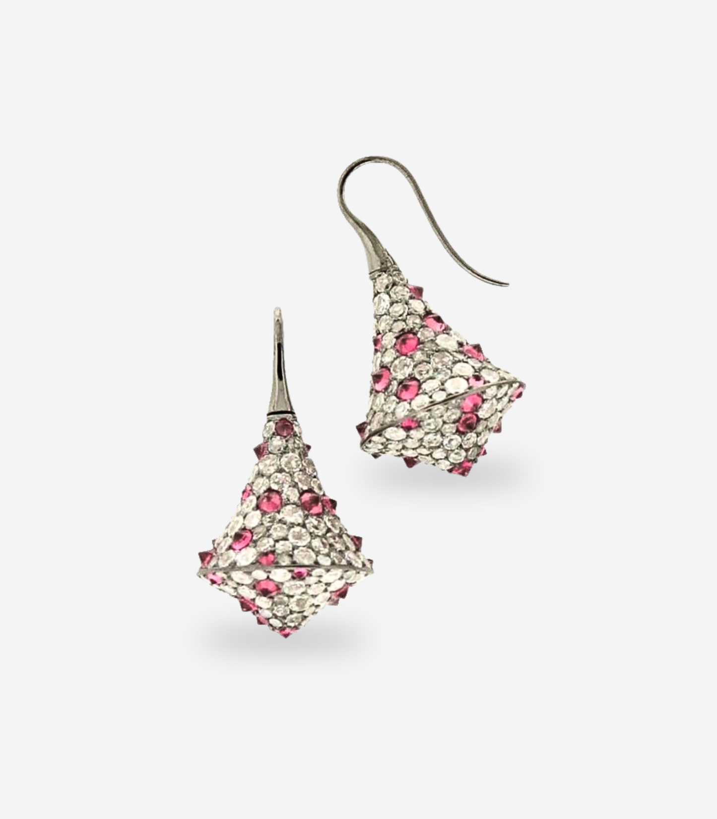 Spinel & Rose Cut Diamond Spinner Earrings
