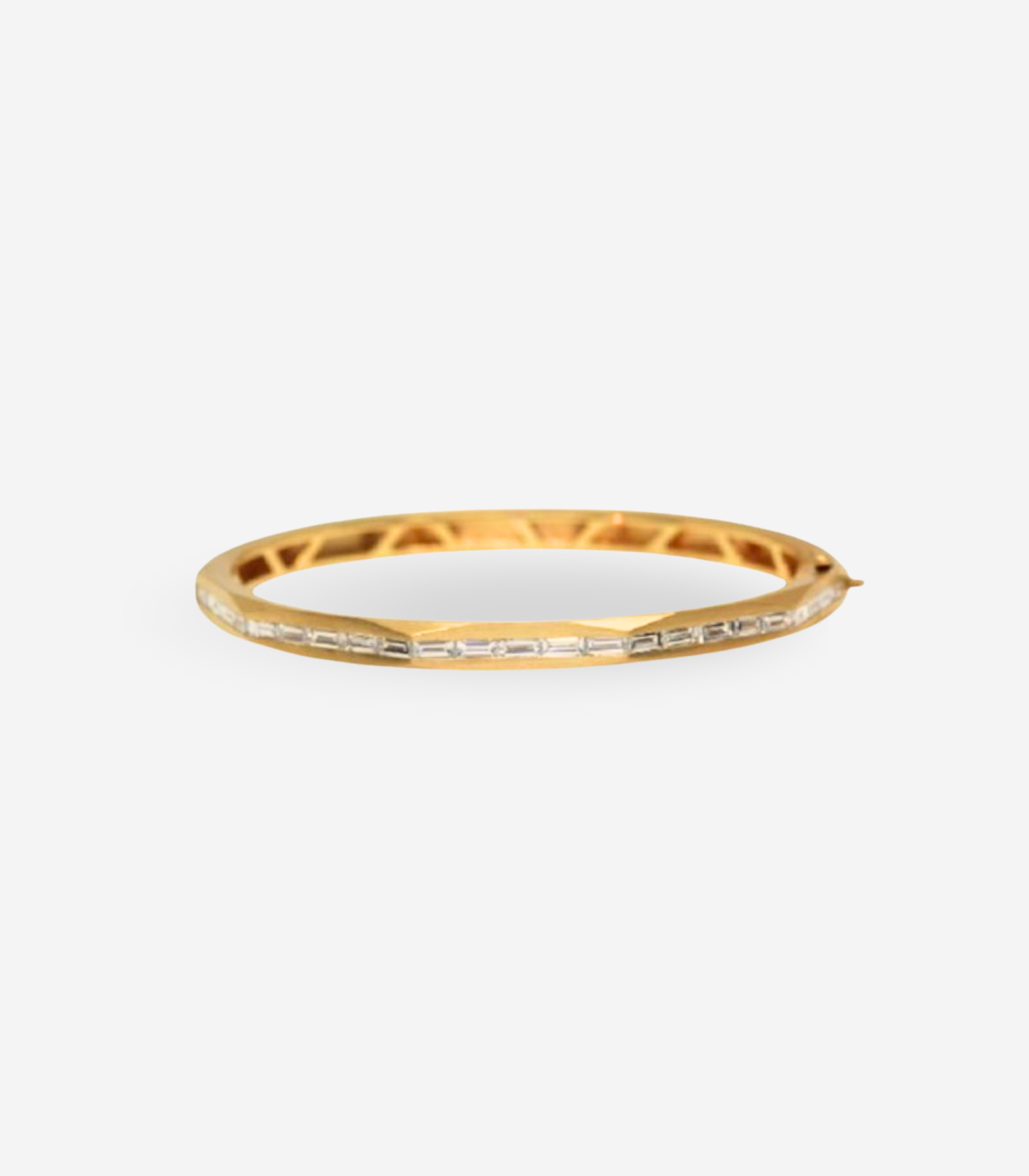 Enigma Diamond Baguette Bangle in Yellow Gold