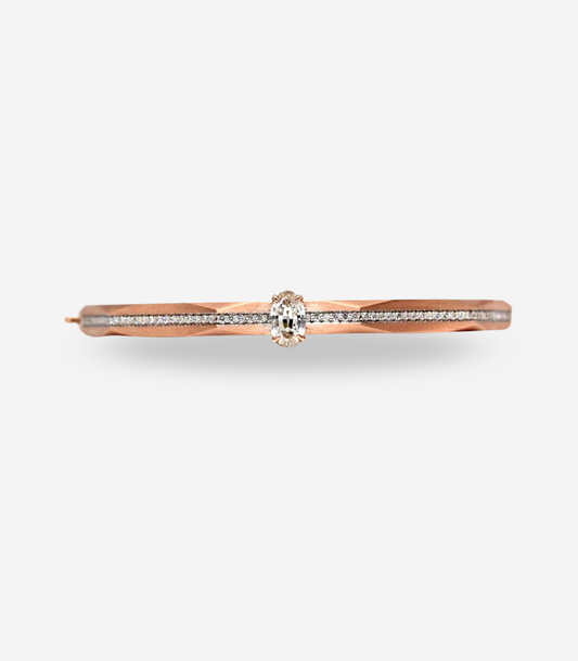 Enigma Geometric Oval Diamond Bangle
