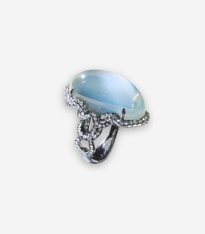 Silver Moonstone Ring