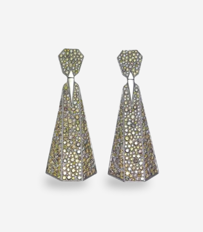 Fancy Color Diamond Paper Fold Earrings
