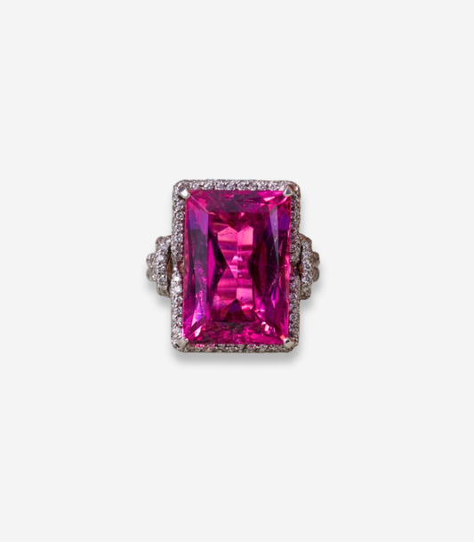 Pink Tourmaline Knot Ring