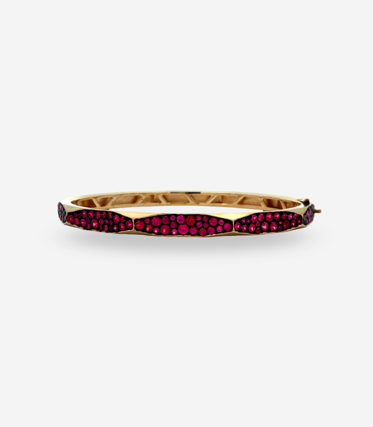 Enigma Pink Sapphire Micropave Bangle