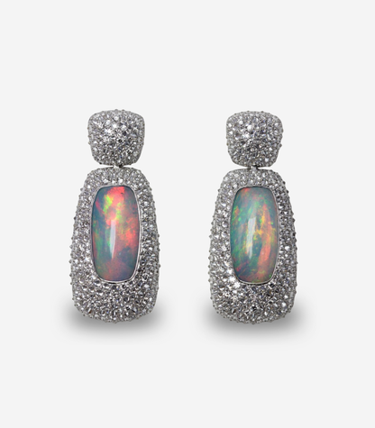 Opal & Diamond Earrings