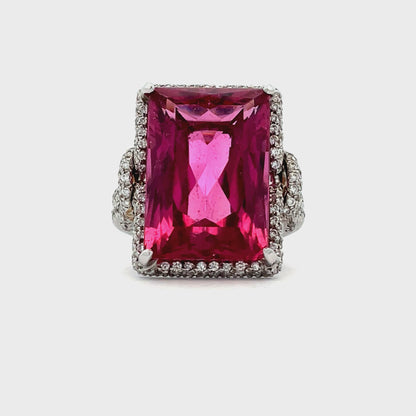 Pink Tourmaline Knot Ring