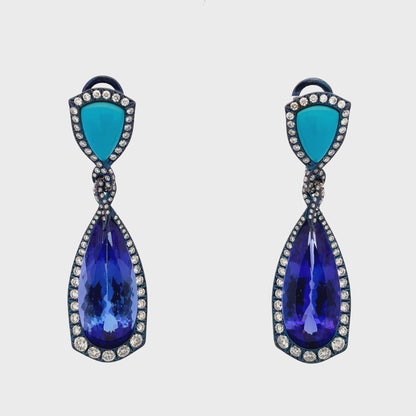 Tanzanite & Turquoise Earrings