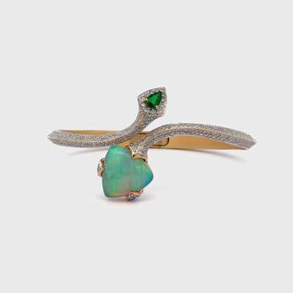 Opal & Emerald Bangle