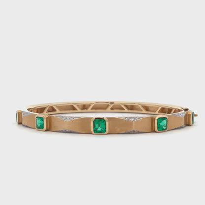 Enigma 5 Colombian Octagonal Emerald Bangle