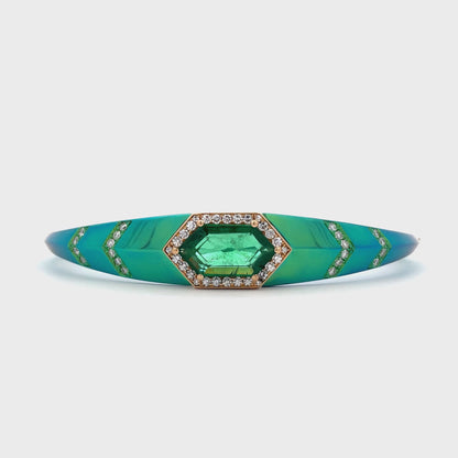 Elongated Hexagon Emerald Bracelet