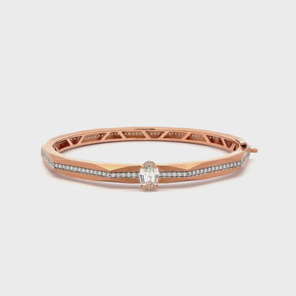Enigma Geometric Oval Diamond Bangle
