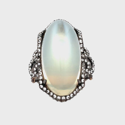 Silver Moonstone Ring