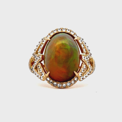 Opal & Diamond Ring