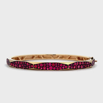 Enigma Pink Sapphire Micropave Bangle