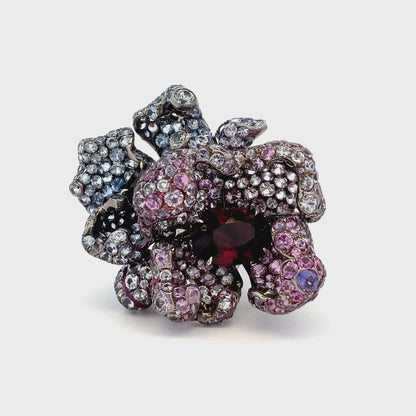 Sapphire Flower Ring