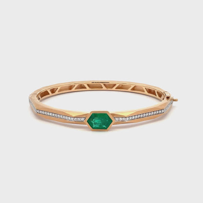 Enigma Hexagon Emerald Bangle