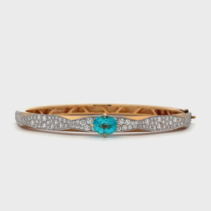 Enigma Single Paraiba Micropave Bangle